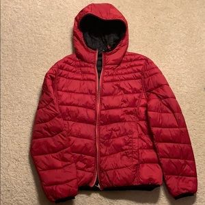 Reversible Black Red Puffer Jacket